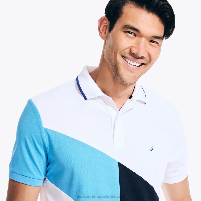 Navtech Sustainably Crafted Classic Fit Diagonal Stripe Polo Nautica Men Bright White R260HV435