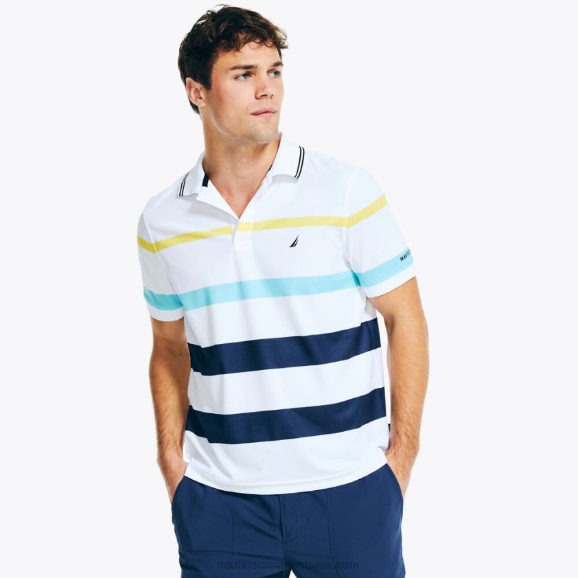 Navtech Sustainably Crafted Classic Fit Striped Polo Nautica Men Bright White R260HV401