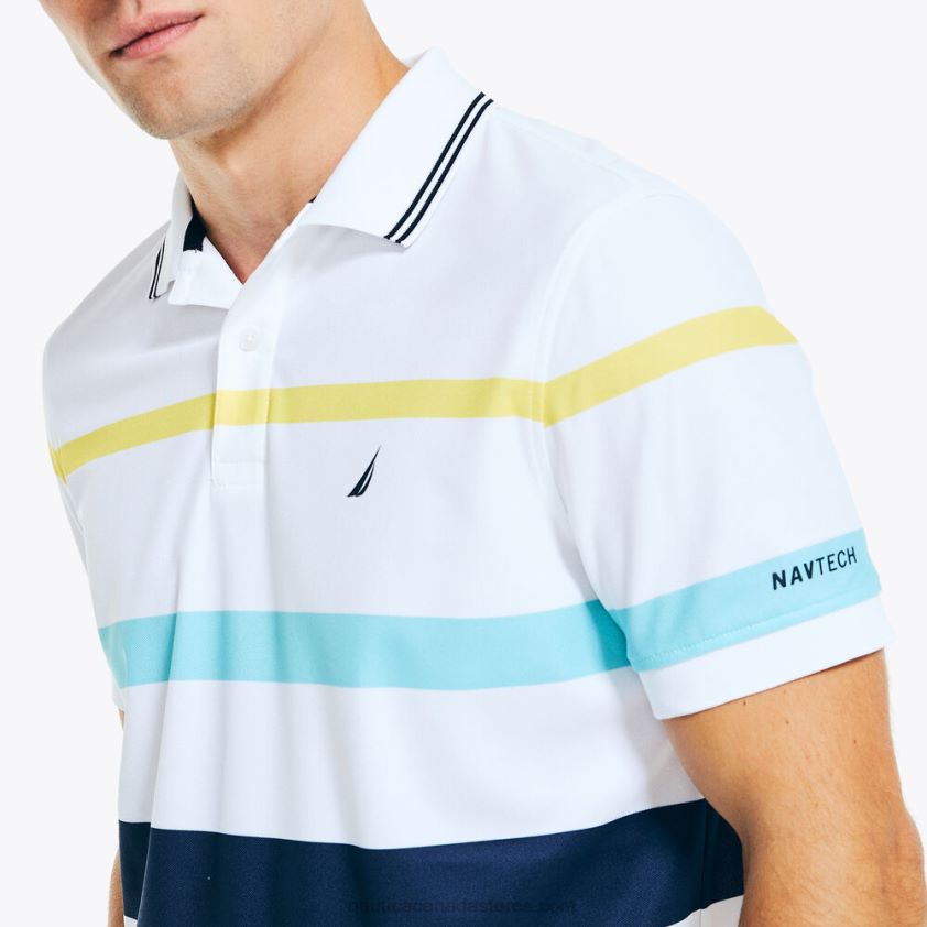 Navtech Sustainably Crafted Classic Fit Striped Polo Nautica Men Bright White R260HV401