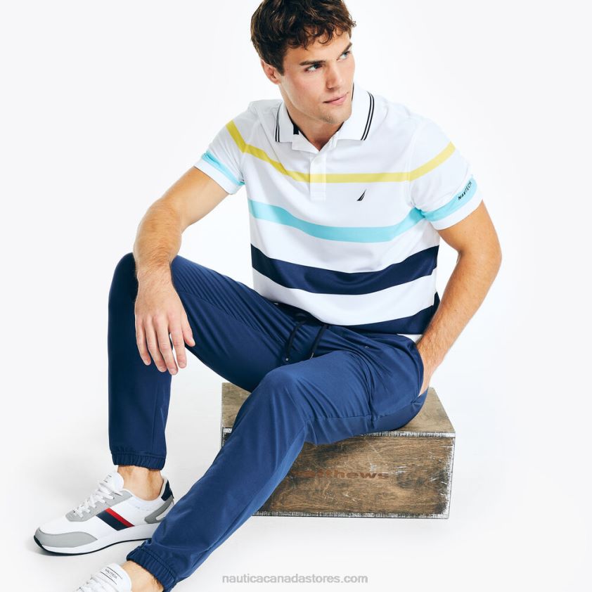 Navtech Sustainably Crafted Classic Fit Striped Polo Nautica Men Bright White R260HV401