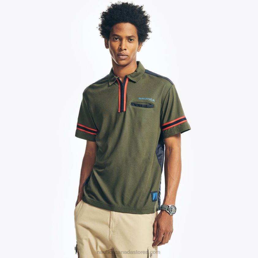 Navtech Sustainably Crafted Mixed Media Polo Nautica Men Olive R260HV679