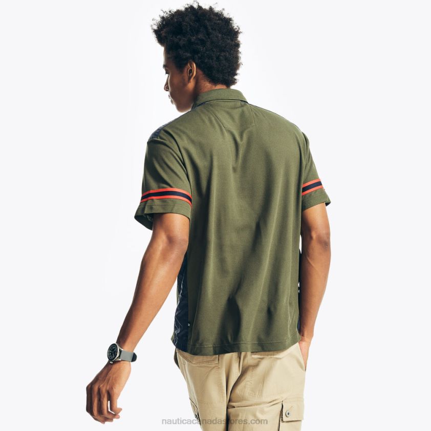 Navtech Sustainably Crafted Mixed Media Polo Nautica Men Olive R260HV679