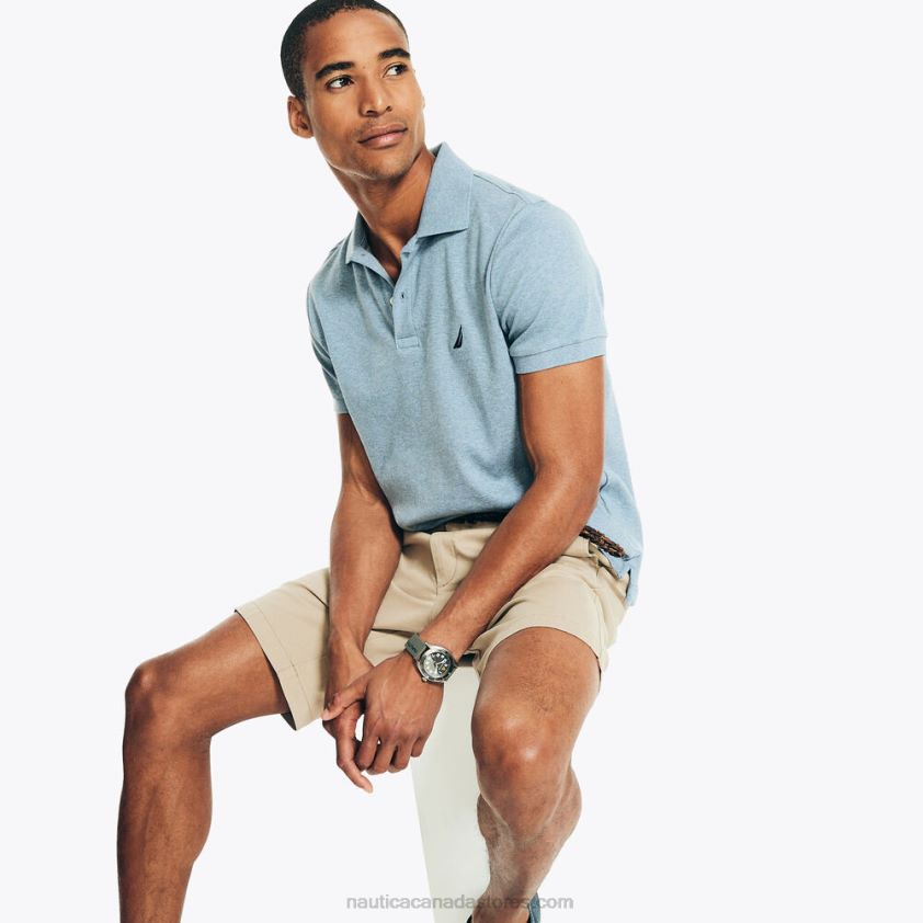 Slim Fit Interlock Polo Nautica Men Anchor Blue Heather R260HV46