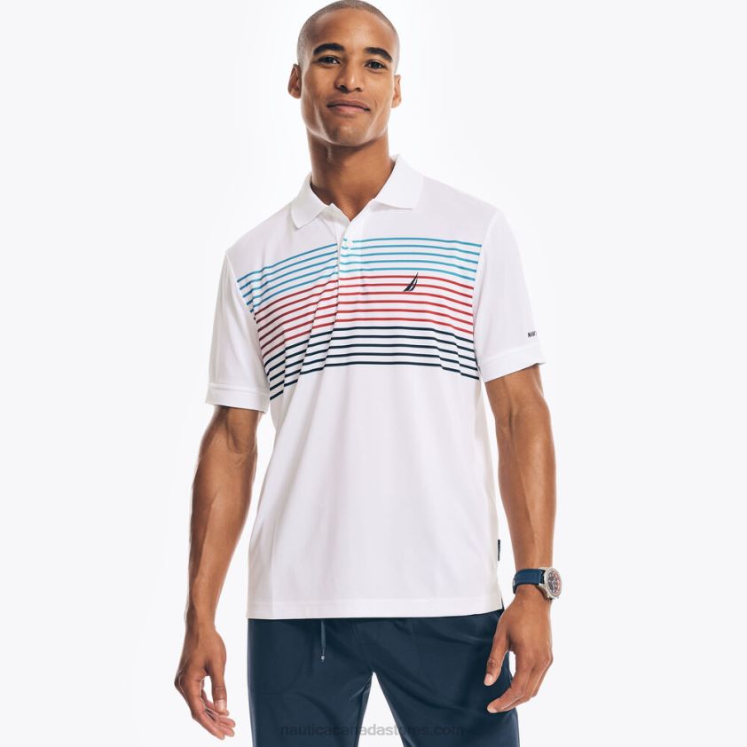 Sustainably Crafted Navtech Striped Classic Fit Polo Nautica Men Bright White R260HV504