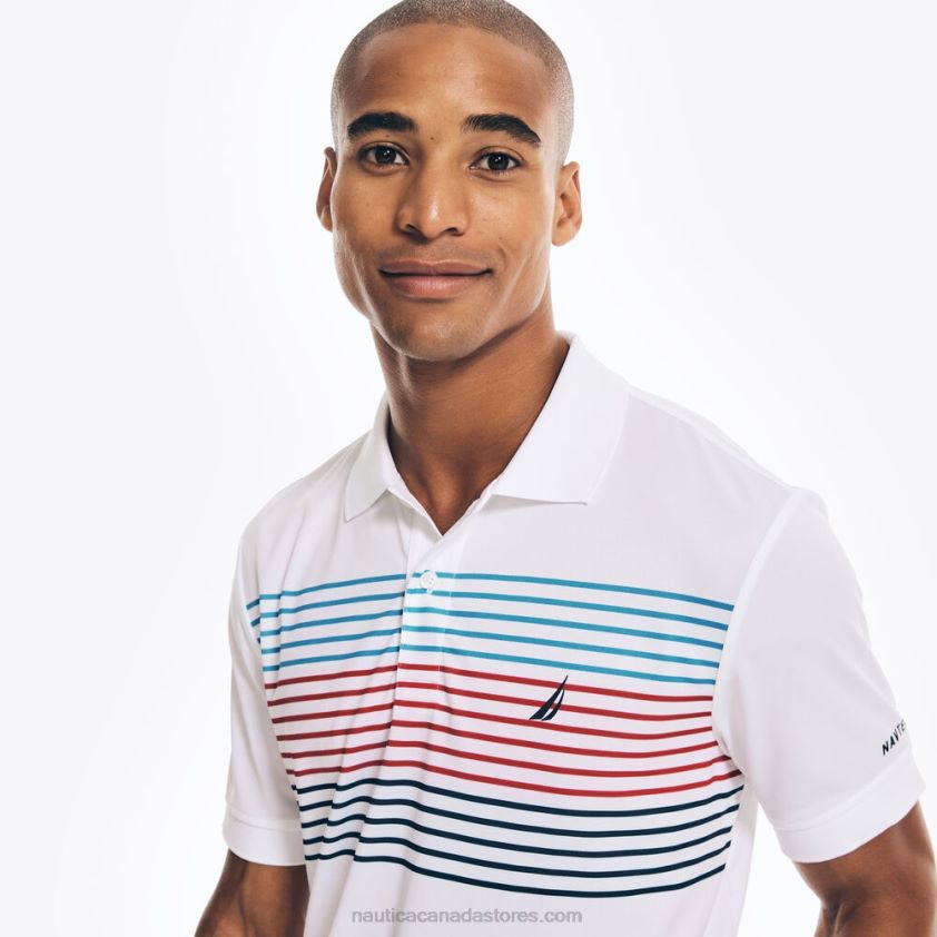 Sustainably Crafted Navtech Striped Classic Fit Polo Nautica Men Bright White R260HV504