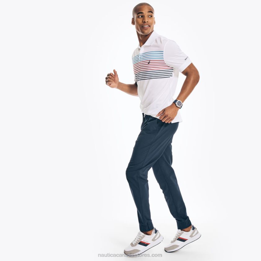 Sustainably Crafted Navtech Striped Classic Fit Polo Nautica Men Bright White R260HV504