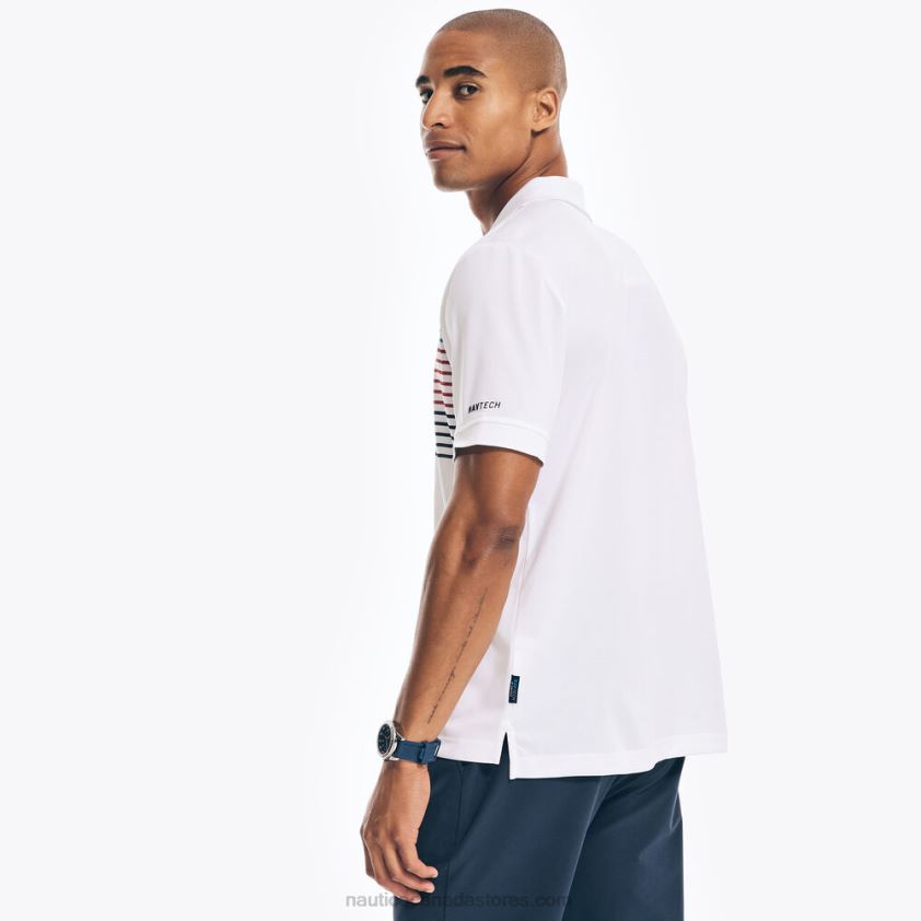 Sustainably Crafted Navtech Striped Classic Fit Polo Nautica Men Bright White R260HV504