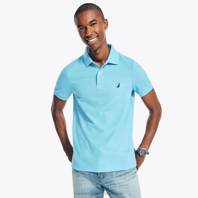 Sustainably Crafted Slim Fit Deck Polo Nautica Men Azure Blue R260HV214