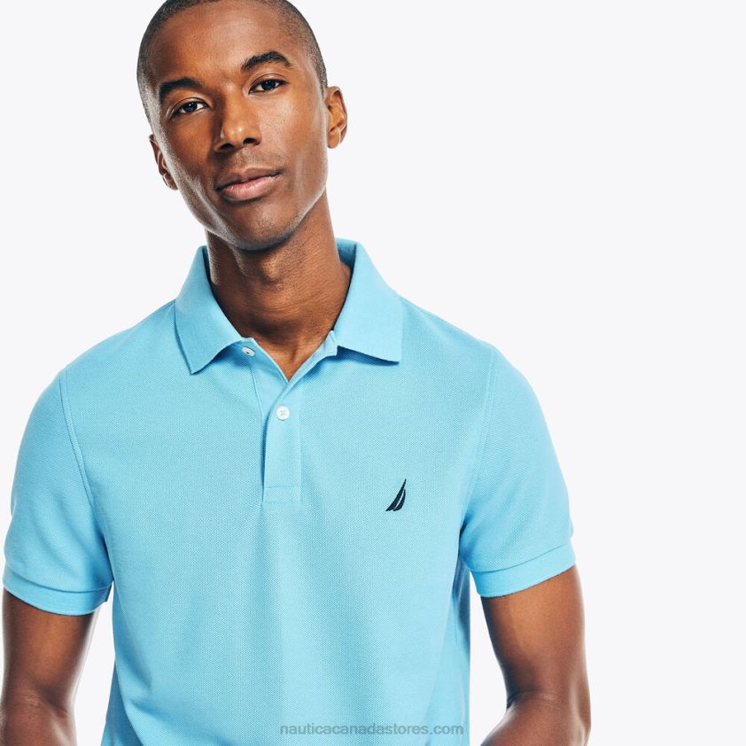 Sustainably Crafted Slim Fit Deck Polo Nautica Men Azure Blue R260HV214