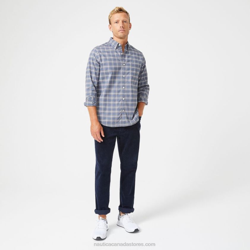Big & Tall Classic Fit Plaid Oxford Shirt Nautica Men Pewter Grey R260HV664