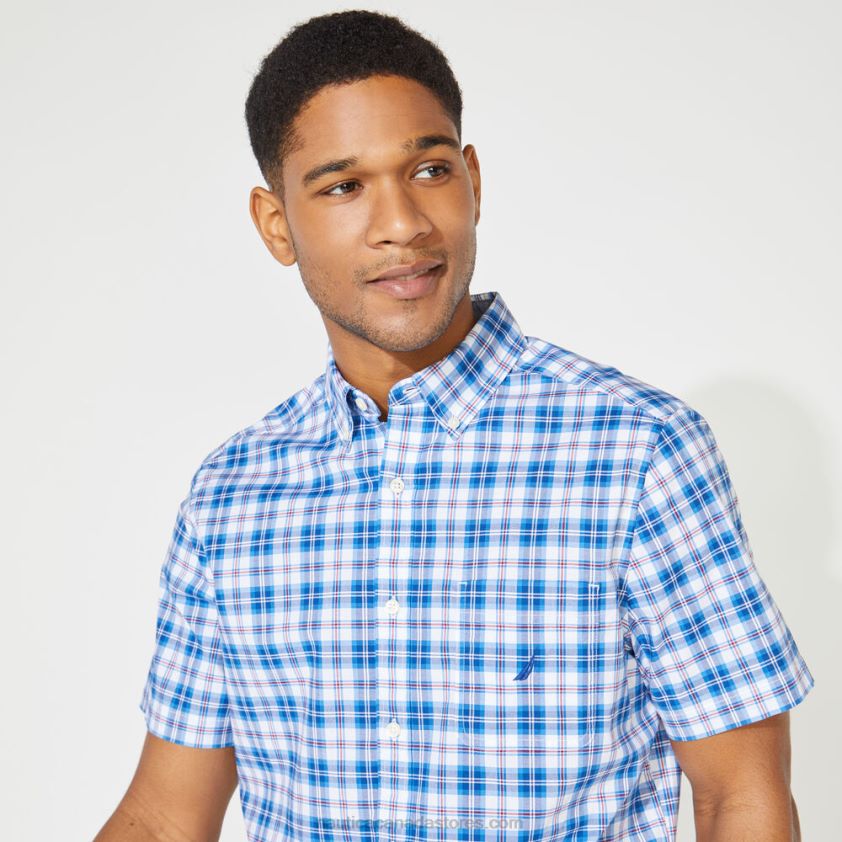 Big & Tall Classic Fit Plaid Shirt Nautica Men Clear Sky Blue R260HV716