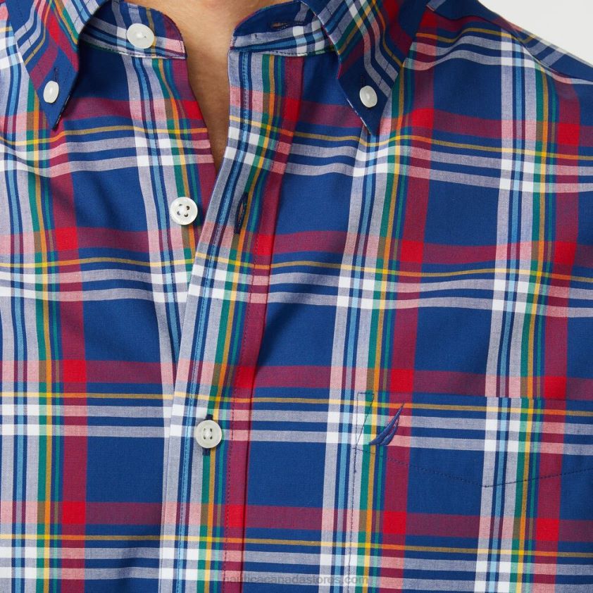 Big & Tall Classic Fit Wrinkle-Resistant Plaid Shirt Nautica Men Blue Depths R260HV469