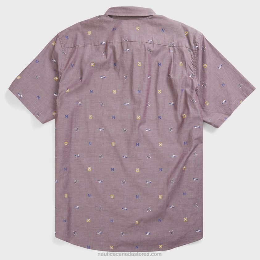 Big & Tall Graphic Short Sleeve Oxford Shirt Nautica Men Zinfandel R260HV611