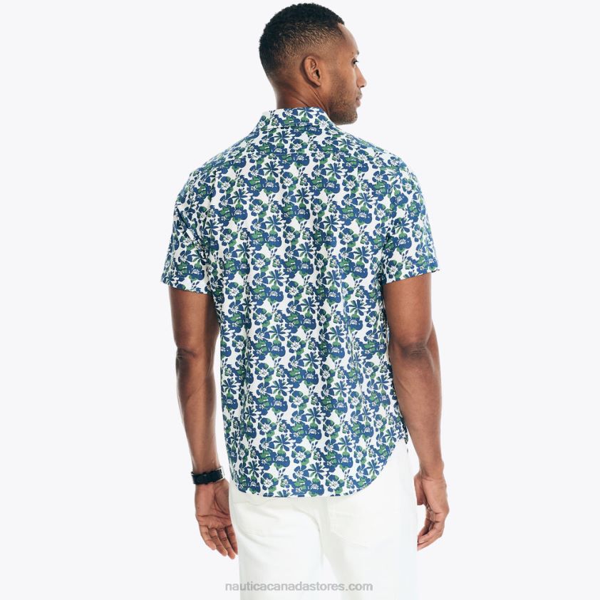 Big & Tall Heathered Sustainably Crafted Floral Print Short-Sleeve Shirt Nautica Men Marshmallow R260HV443