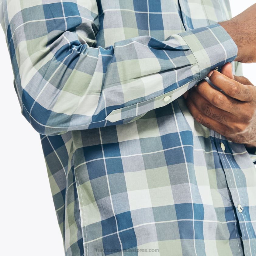 Big & Tall Plaid Poplin Shirt Nautica Men Jade Forest Heather R260HV634