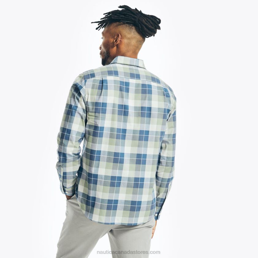 Big & Tall Plaid Poplin Shirt Nautica Men Jade Forest Heather R260HV634