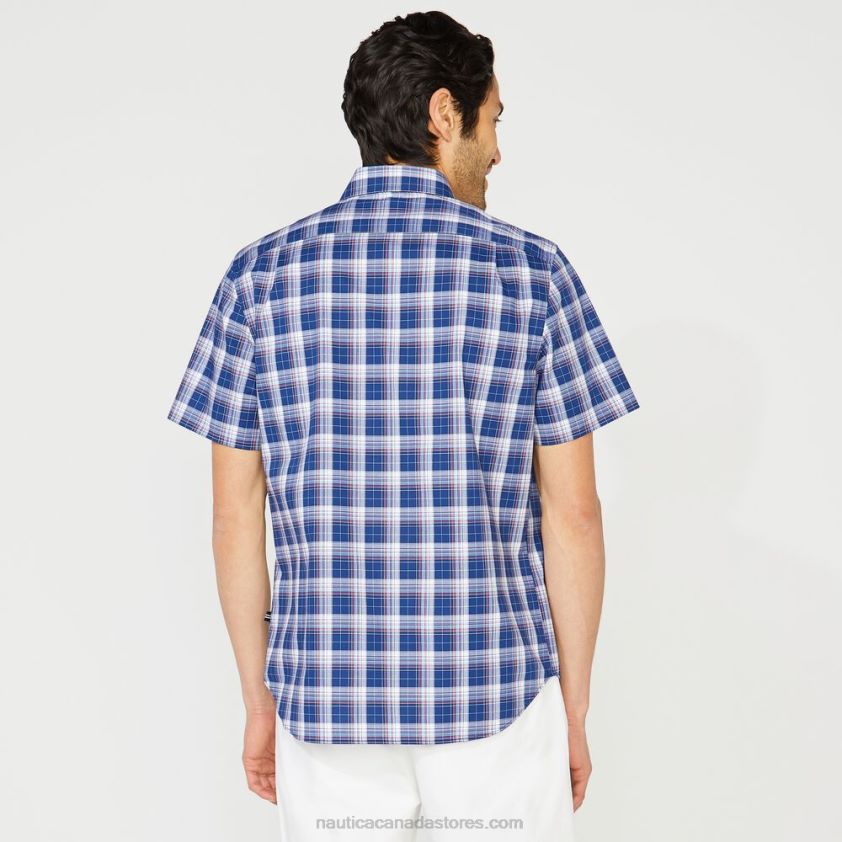 Big & Tall Plaid Short Sleeve Shirt Nautica Men Blue Depths R260HV192