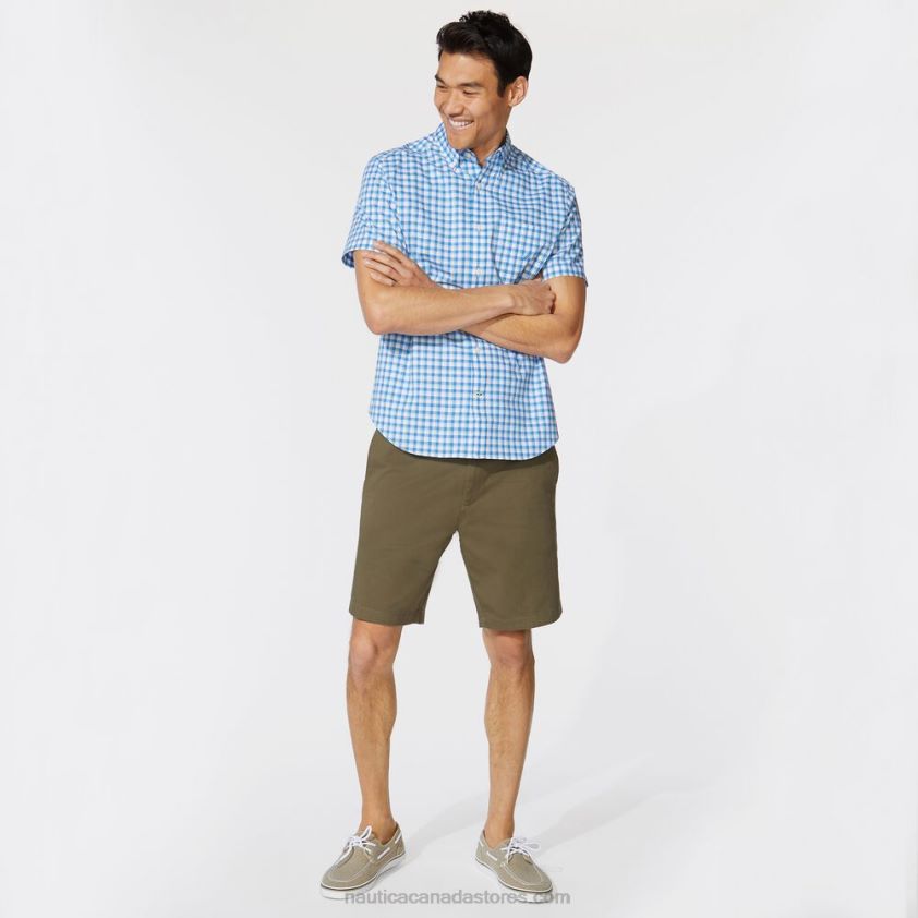 Big & Tall Plaid Short Sleeve Shirt Nautica Men Clear Sky Blue R260HV162