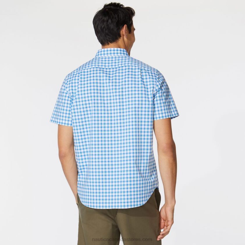 Big & Tall Plaid Short Sleeve Shirt Nautica Men Clear Sky Blue R260HV162
