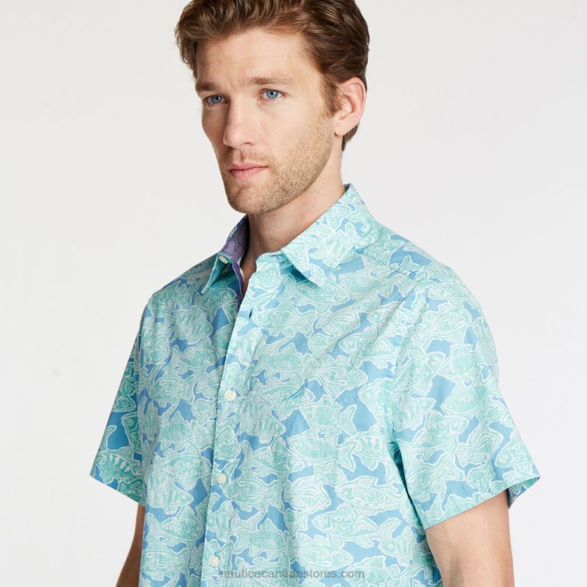 Big & Tall Printed Short Sleeve Shirt Nautica Men Alaskan Blue R260HV710