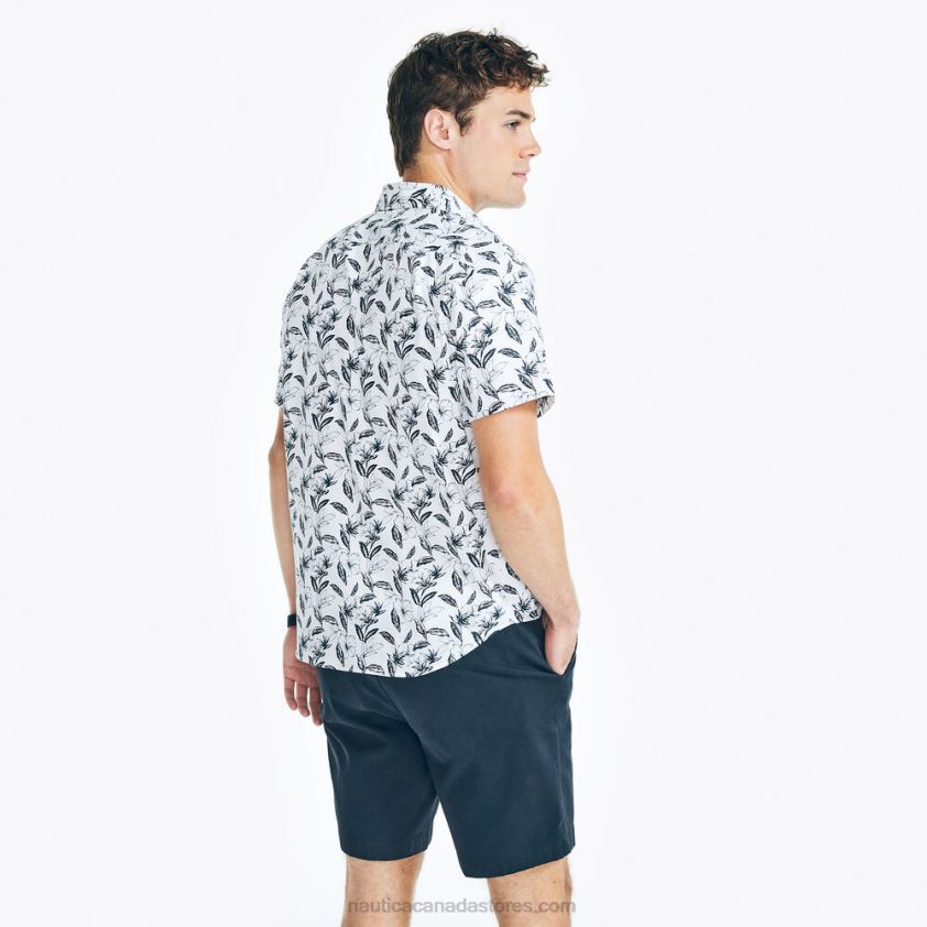 Big & Tall Short-Sleeve Printed Oxford Shirt Nautica Men Bright White R260HV578