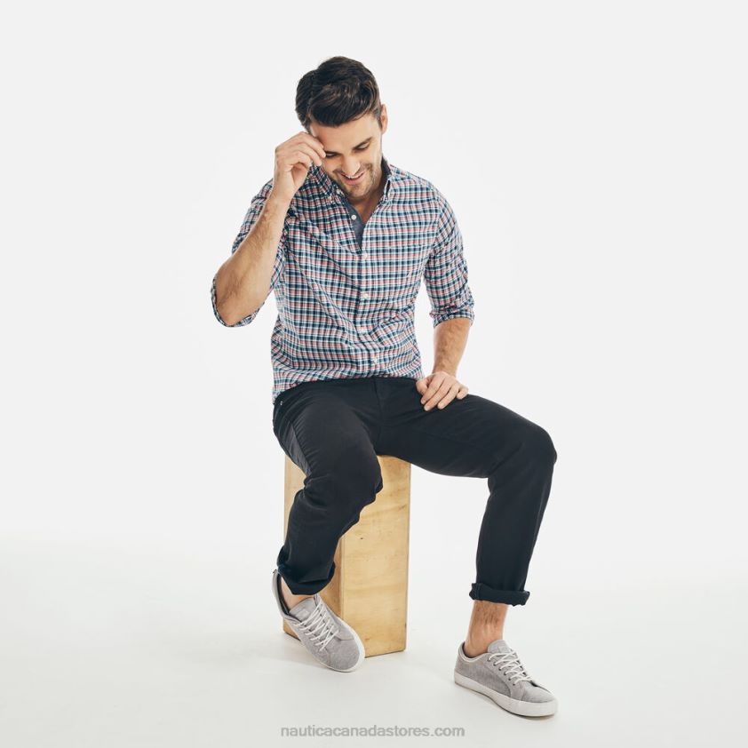 Classic Fit Plaid Shirt Nautica Men Spiced Coral R260HV669