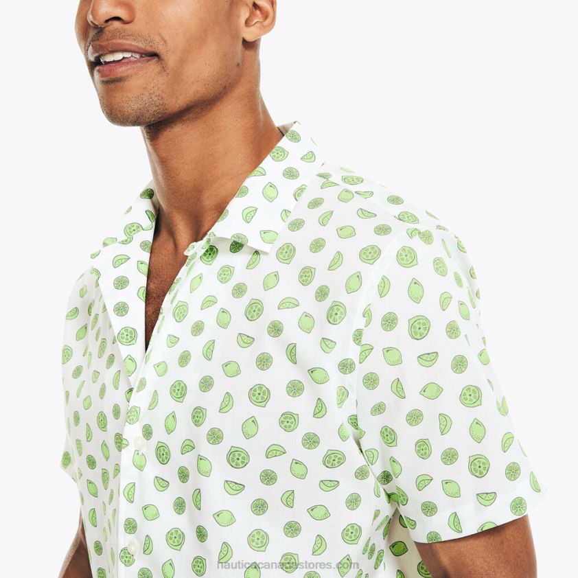 Navtech Classic Fit Printed Short-Sleeve Shirt Nautica Men Bright White R260HV330