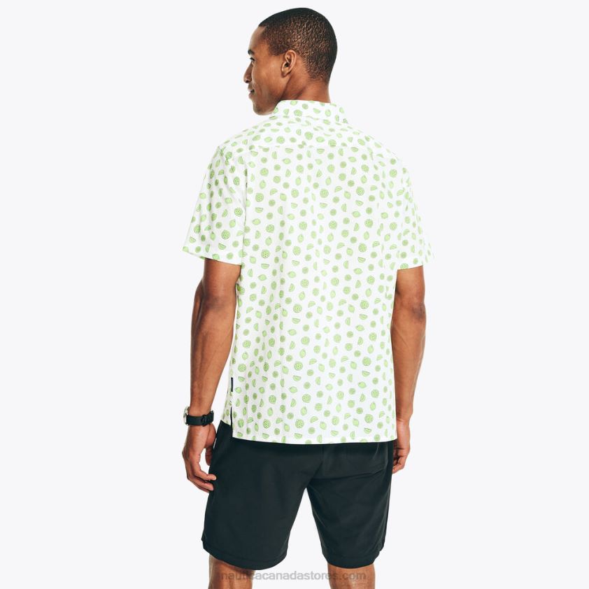 Navtech Classic Fit Printed Short-Sleeve Shirt Nautica Men Bright White R260HV330