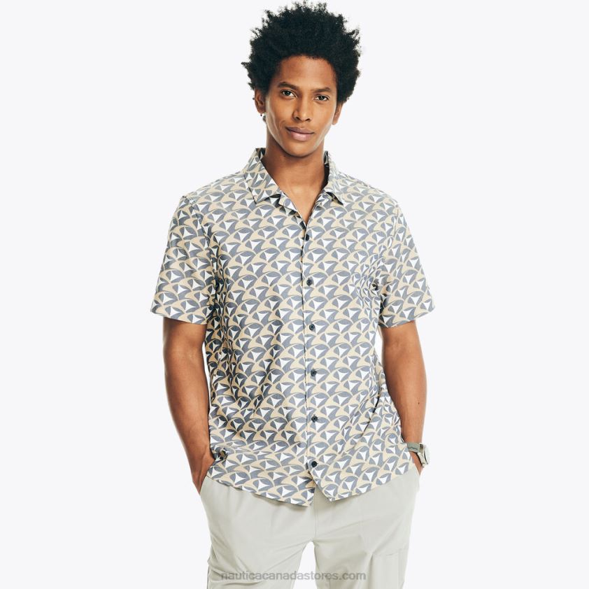 Navtech Classic Fit Printed Short-Sleeve Shirt Nautica Men Peacoat R260HV298