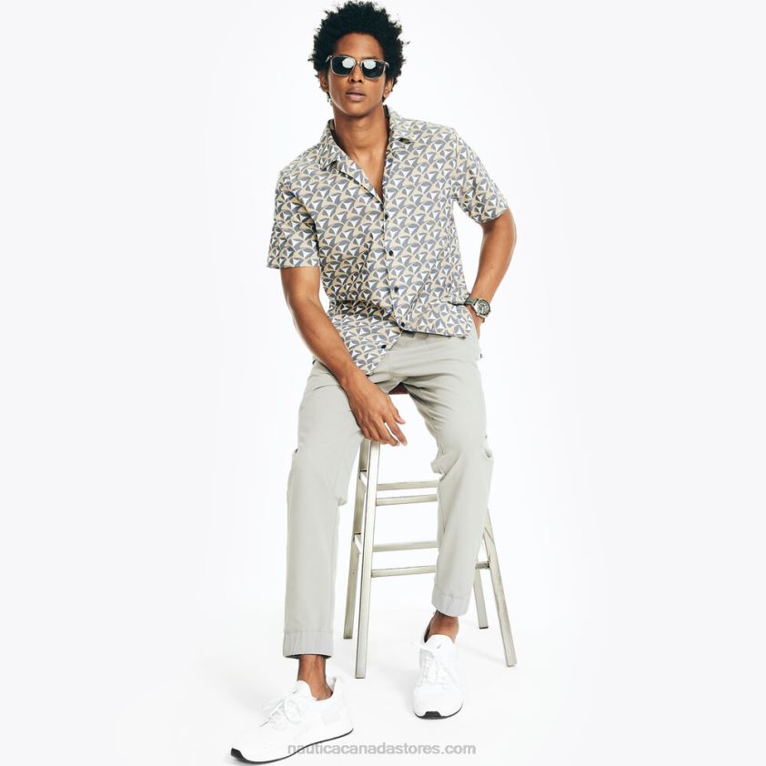 Navtech Classic Fit Printed Short-Sleeve Shirt Nautica Men Peacoat R260HV298