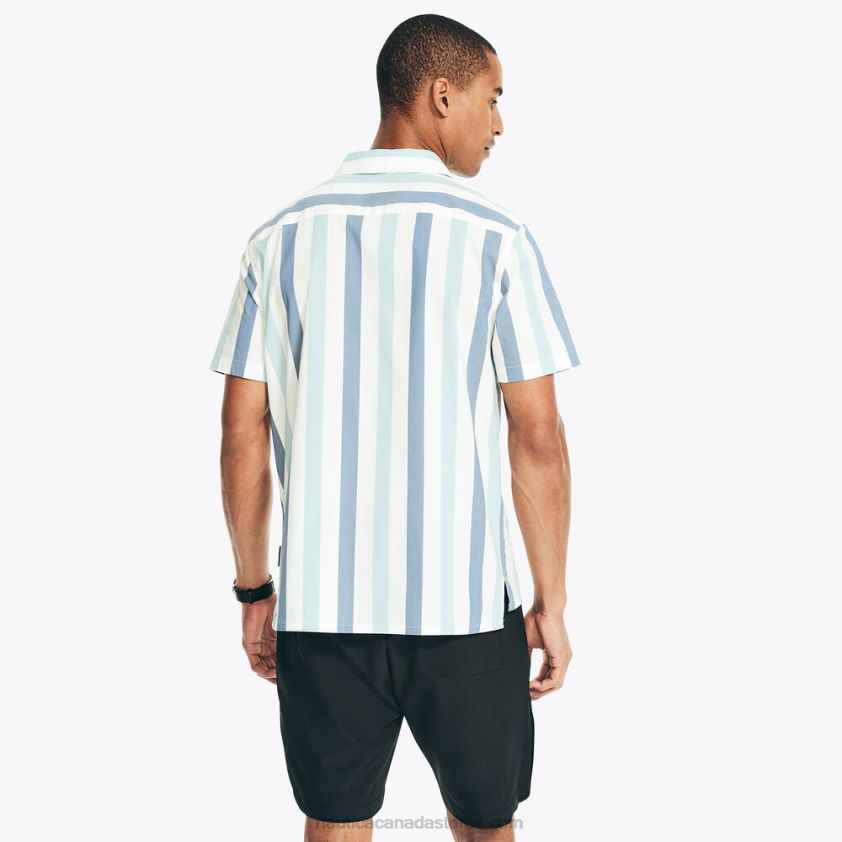 Navtech Classic Fit Striped Short-Sleeve Shirt Nautica Men Sail White R260HV195