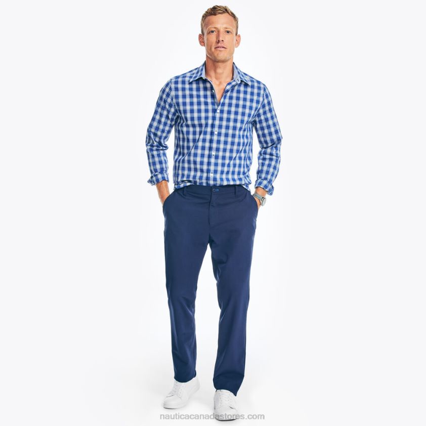 Navtech Trim Fit Plaid Shirt Nautica Men Estate Blue R260HV475