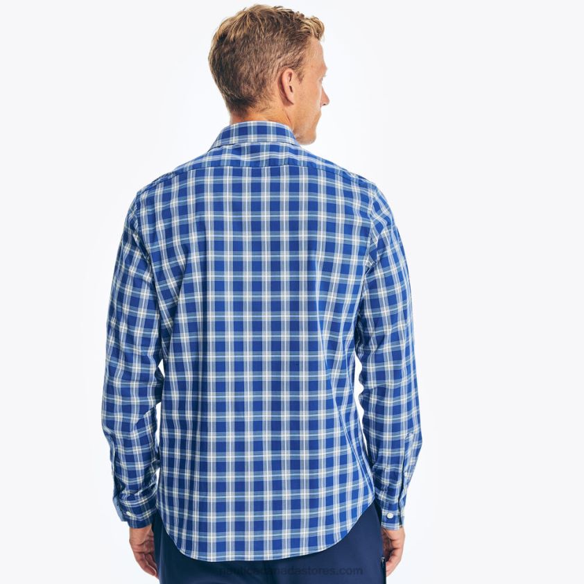 Navtech Trim Fit Plaid Shirt Nautica Men Estate Blue R260HV475