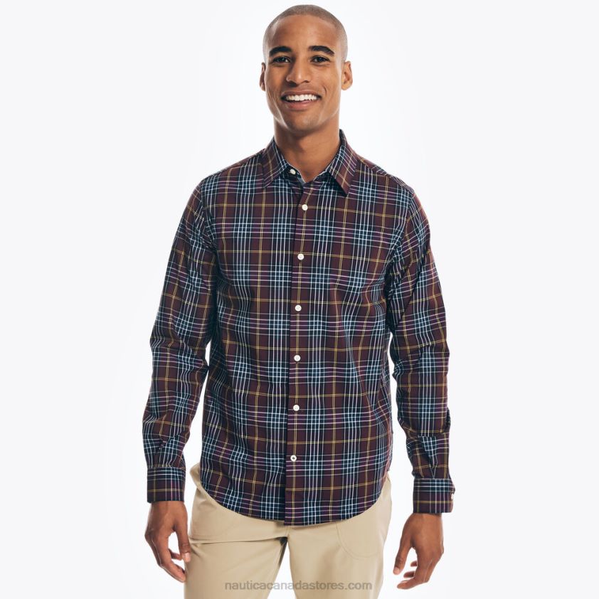 Navtech Trim Fit Plaid Shirt Nautica Men Rio Red R260HV602