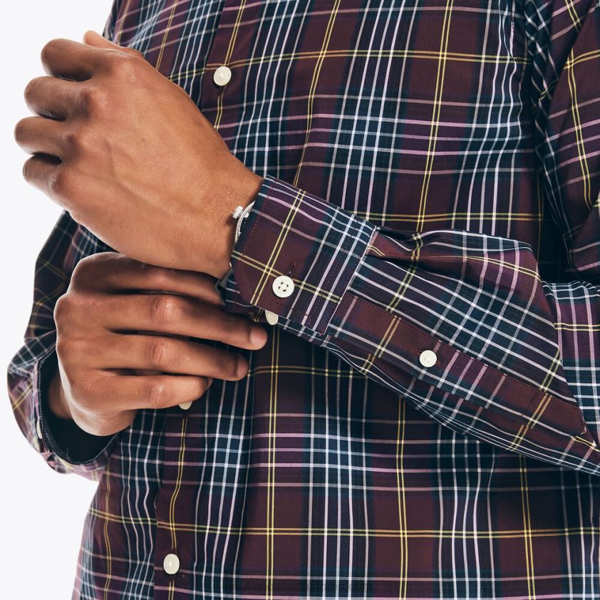 Navtech Trim Fit Plaid Shirt Nautica Men Rio Red R260HV602