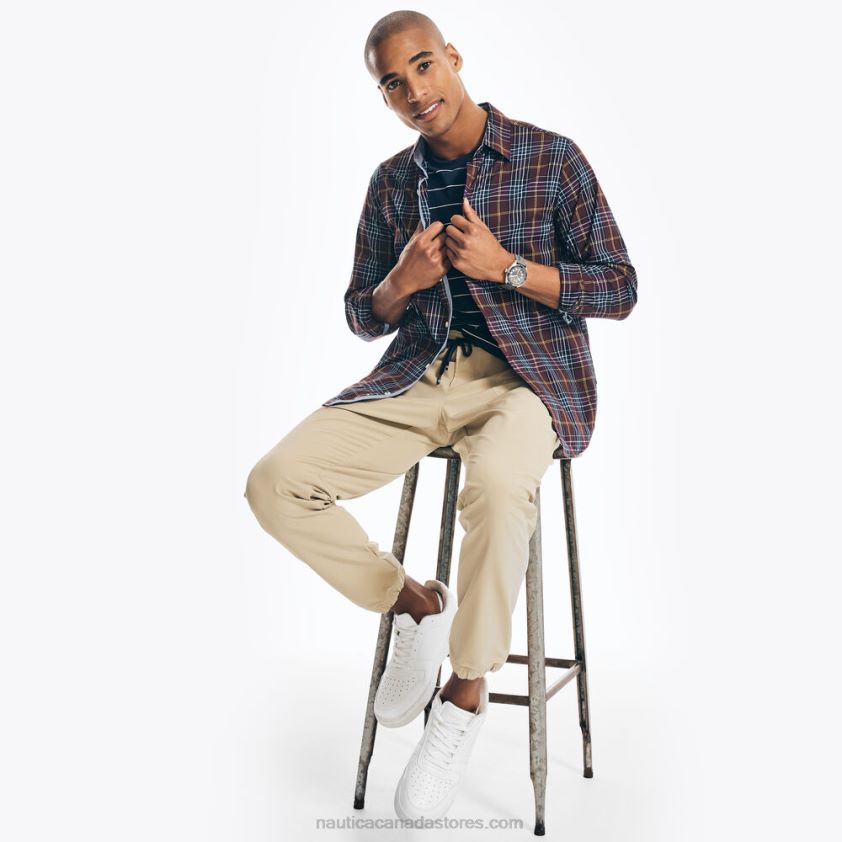 Navtech Trim Fit Plaid Shirt Nautica Men Rio Red R260HV602