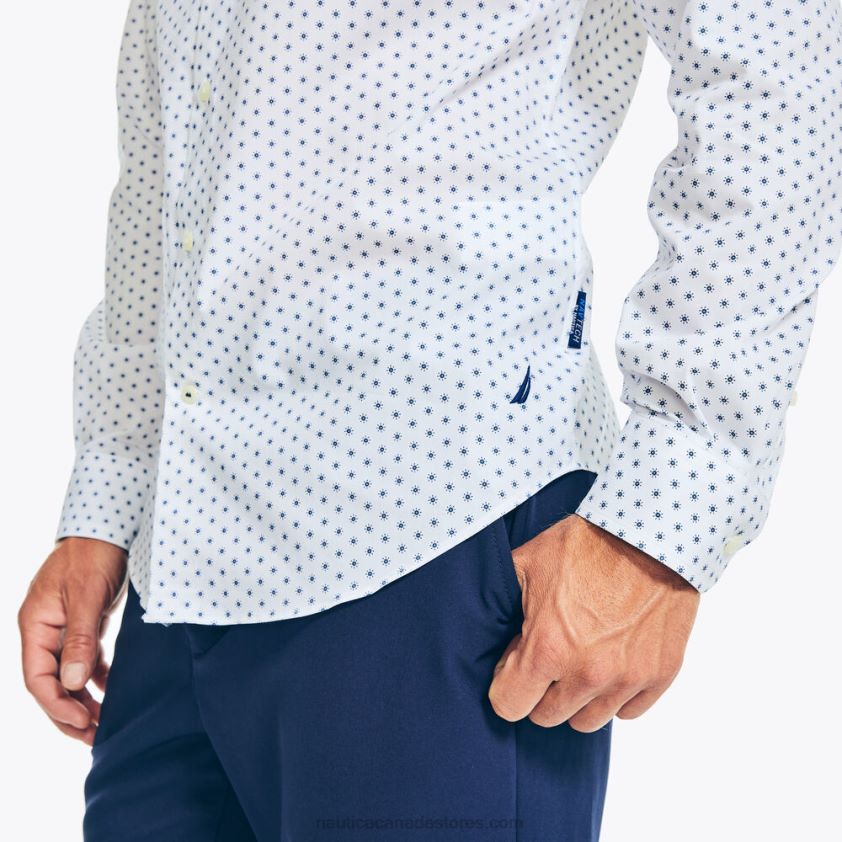 Navtech Trim Fit Printed Shirt Nautica Men Bright White R260HV196