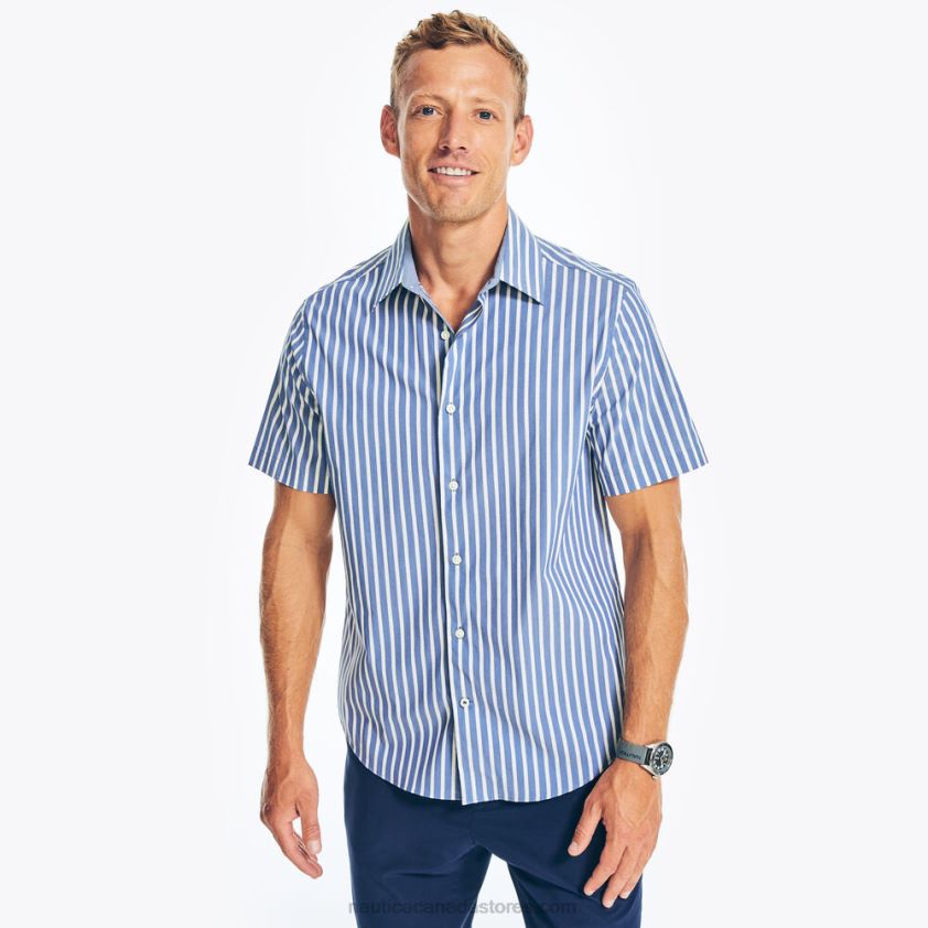 Navtech Trim Fit Striped Short-Sleeve Shirt Nautica Men Estate Blue R260HV199