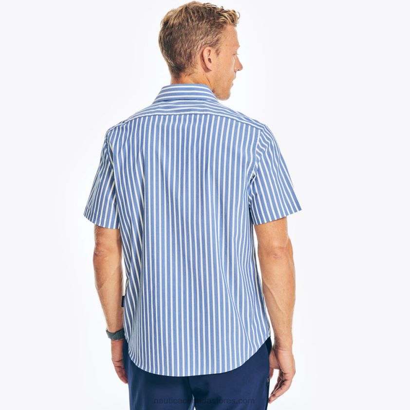 Navtech Trim Fit Striped Short-Sleeve Shirt Nautica Men Estate Blue R260HV199