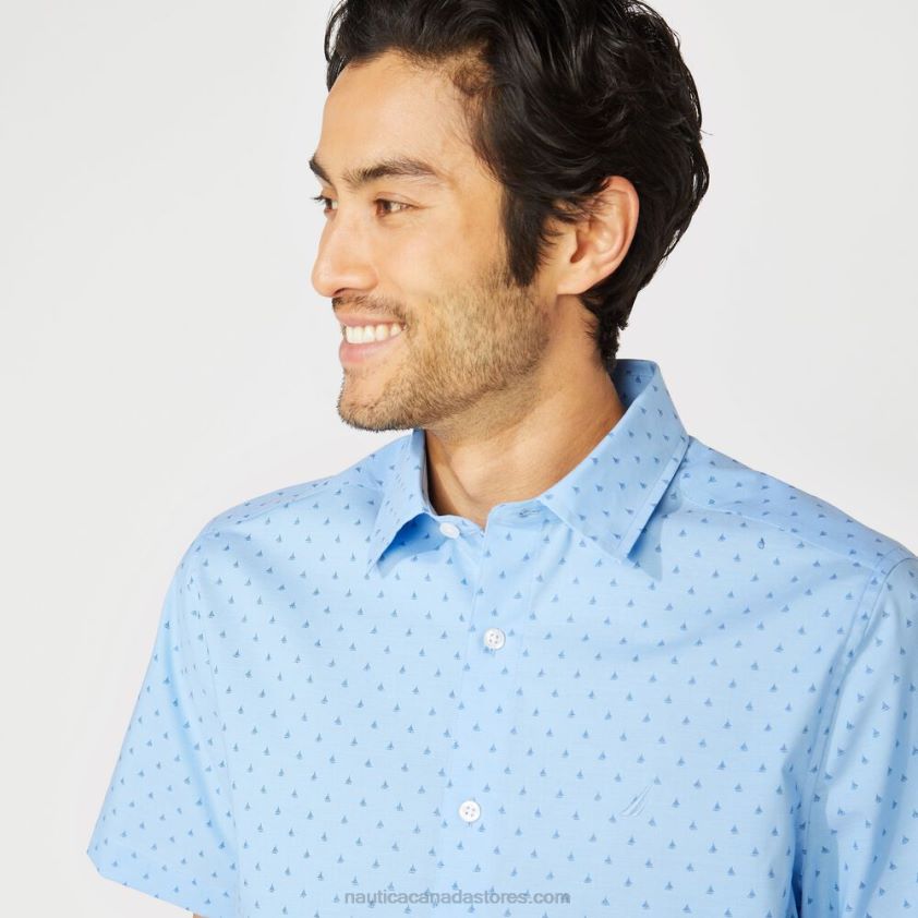 Sailboat-Print Short Sleeve Shirt Nautica Men Little Boy Blue R260HV225