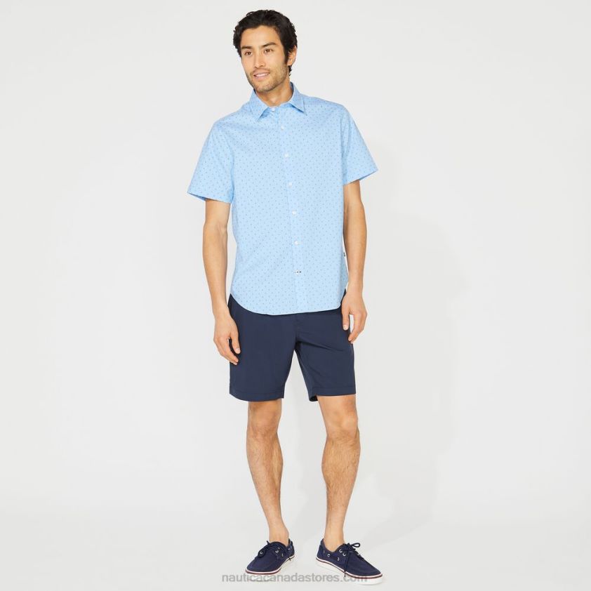 Sailboat-Print Short Sleeve Shirt Nautica Men Little Boy Blue R260HV225