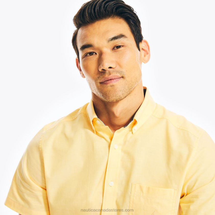 Short-Sleeve Oxford Shirt Nautica Men Daffodil R260HV620