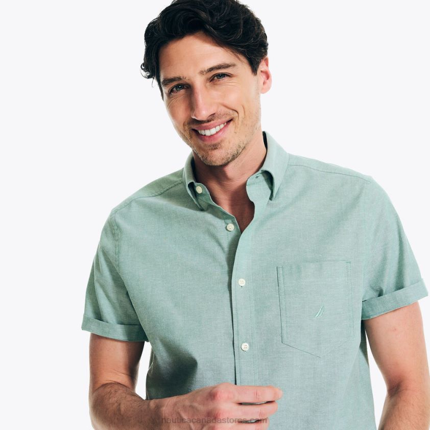 Short-Sleeve Oxford Shirt Nautica Men Green Apple R260HV565