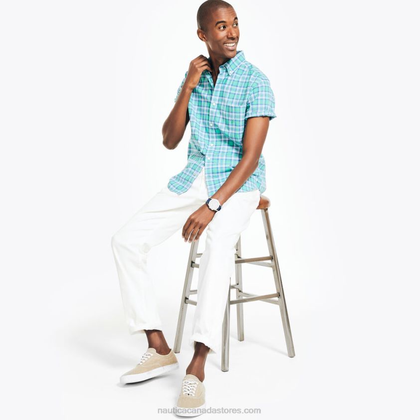 Sustainably Crafted Plaid Short-Sleeve Shirt Nautica Men Nile R260HV348