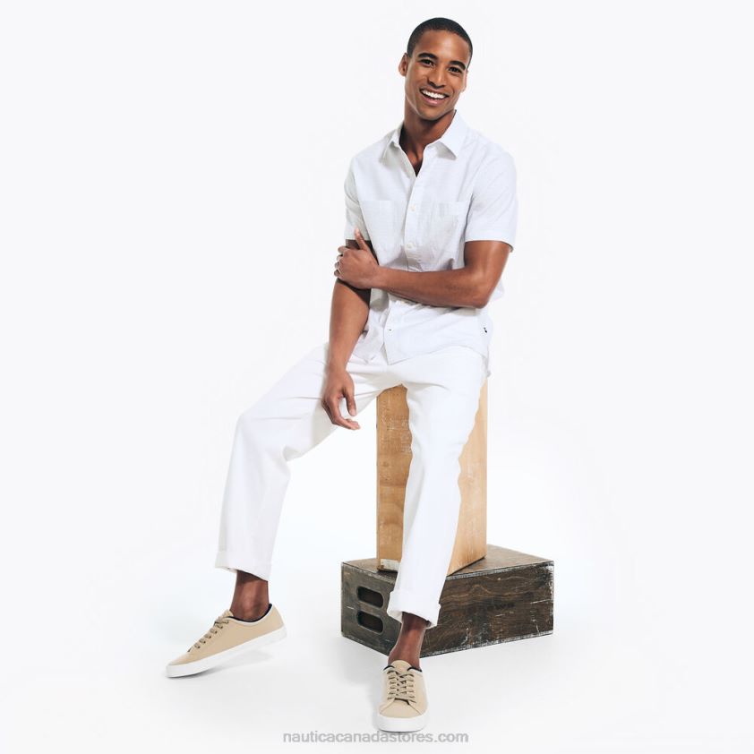 Sustainably Crafted Printed Short-Sleeve Shirt Nautica Men Grey Violet R260HV222