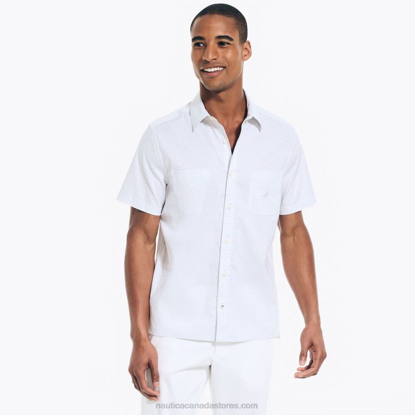 Sustainably Crafted Printed Short-Sleeve Shirt Nautica Men Grey Violet R260HV222