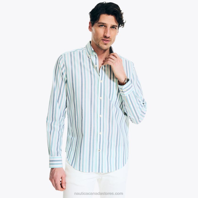 Sustainably Crafted Striped Shirt Nautica Men Bright White R260HV407