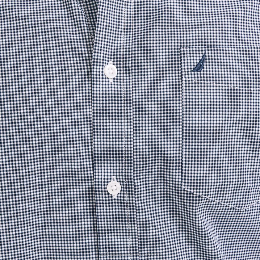 Wrinkle-Resistant Plaid Wear To Work Short-Sleeve Shirt Nautica Men J Navy R260HV42