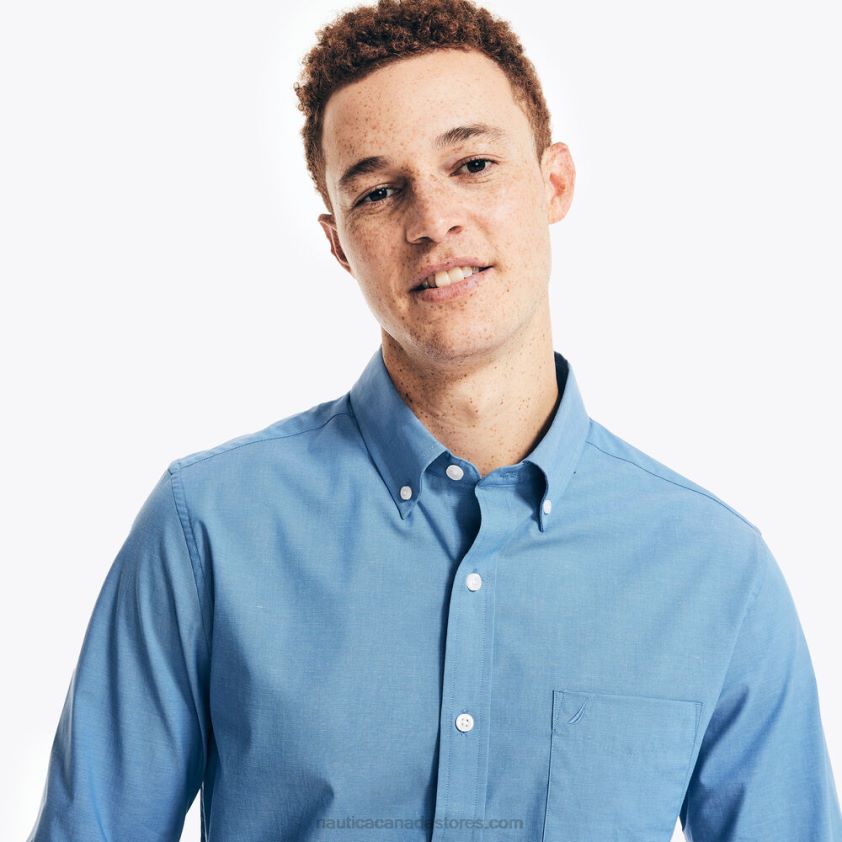 Wrinkle-Resistant Wear To Work Shirt Nautica Men Rolling River Wash R260HV712