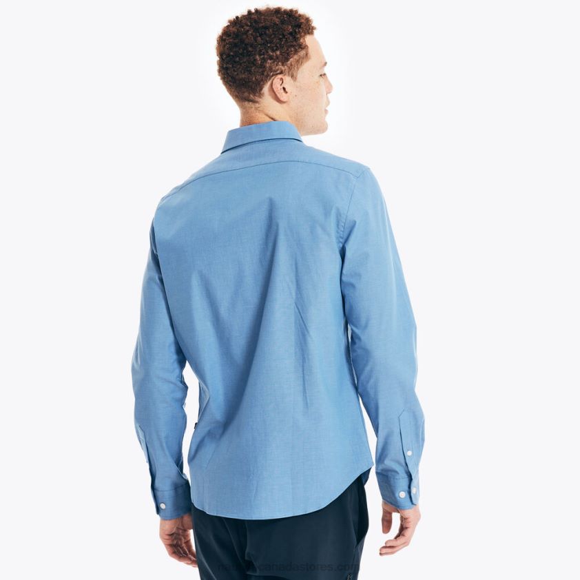 Wrinkle-Resistant Wear To Work Shirt Nautica Men Rolling River Wash R260HV712